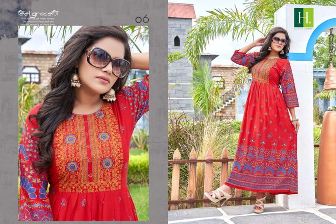 HIRVA SUPRIYA Fancy Festive Wear Long Anarkali Kurtis Collection